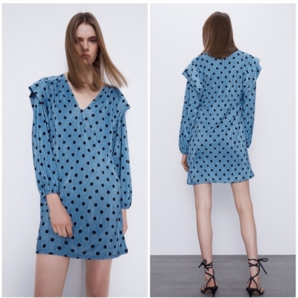 ZARA polca‎ dot Shift Mini Dress
